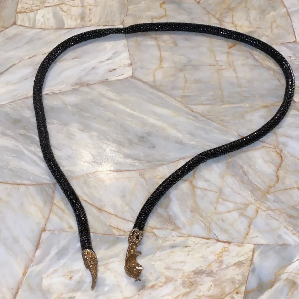 Reptile-Themed Black and Gold Necklace‎ or Belt